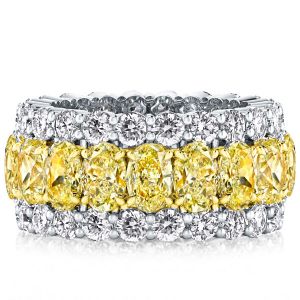 Italo Eternity Wedding Band Yellow Sapphire Anniversary Band