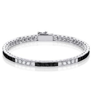 Italo Black & White Princess Black Sapphrie Bracelet Fow Women