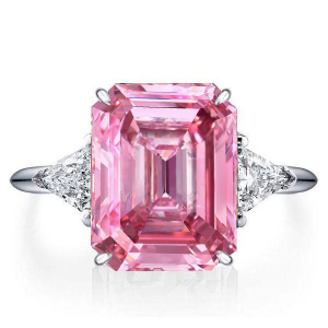 Italo Pink Engagement Ring Emerald Cut Engagement Ring
