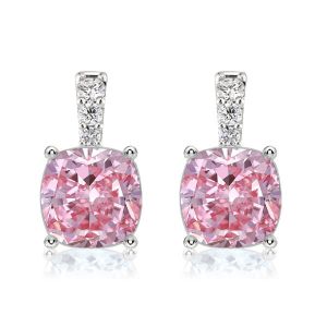 Italo Pink Earrings For Women Cushion Cut Drop Earrings