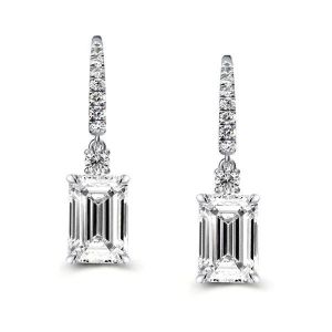 Emerald Cut Drop Earrings