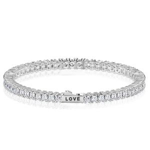 Italo 3 MM Round Cut Initial Personalized Tennis Bracelet