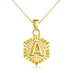 Engraved Initial Pendant Necklace Personalized Neckalce For Women
