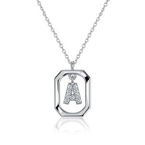 Italo Initial Personalized Dangling Letter Initial Pendant For Women