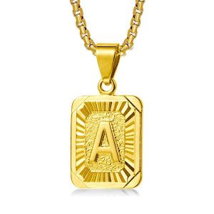 14K Gold Plated Initials Pendant Necklace