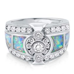 Bezel Opal Engagement Ring