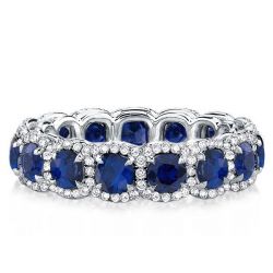 Sapphire Round Wedding Band