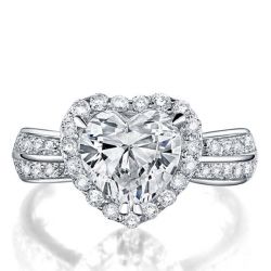 Heart Shaped Halo Engagement Ring