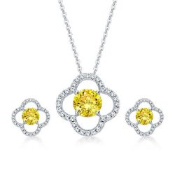 Flower Necklace And Earring Set