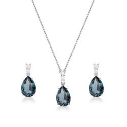 Aquamarine Necklace Earring Set