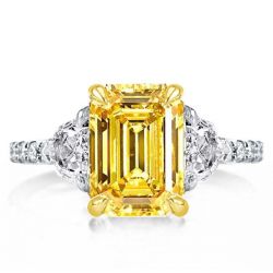 Yellow Emerald Engagement Rings