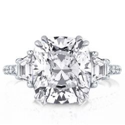 Cushion cut blue sapphire ring