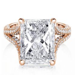 Rose Gold Radiant Cut Engagement Rings