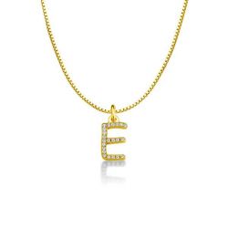 14k gold initial necklace