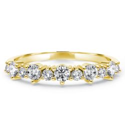 Golden Half Eternity Wedding Band