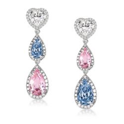 Pear Shaped Halo Earrings