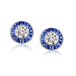 Sapphire Halo Earrings