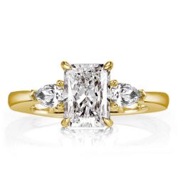 Three Stone Radiant Cut Engagement Ring