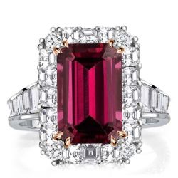 Emerald Cut Ruby Ring