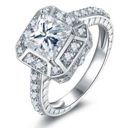 Womens Halo Engagement Ring
