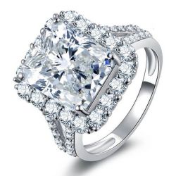 Split Shank Cushion Cut Engagement Ring