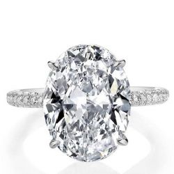 Oval White Sapphire Engagement Ring