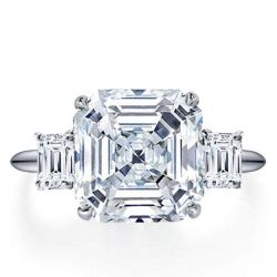 Three Stone Asscher Cut Ring