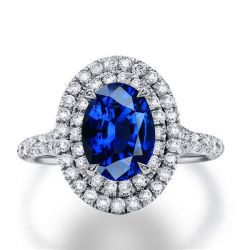 Blue Sapphire Halo Engagement Rings