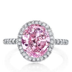 Pink Sapphire Halo Engagement Ring