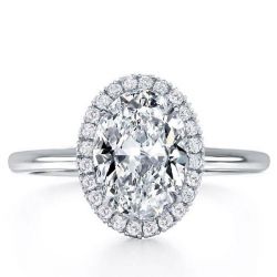 Hidden Halo Oval Engagement Ring