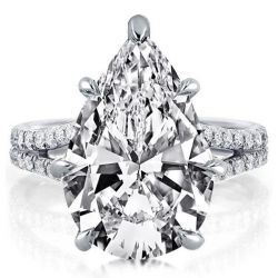 Pear Shaped Split Shank Engagement Ring