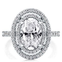 Double Halo Oval Engagement Ring