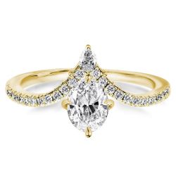 Oval Cut Golden Wedding Band