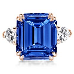 Emerald Cut Blue Sapphire Ring