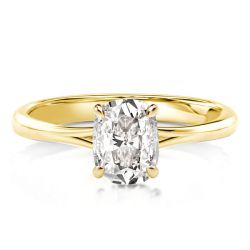 Cushion Cut Hidden Halo Engagement Ring