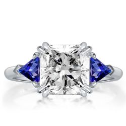 Three Stone Princess Engagement Ring