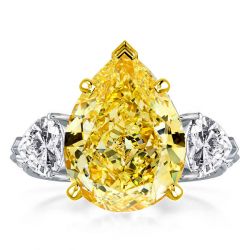 Pear Shaped Yellow Diamond Ring