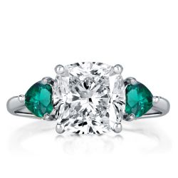 Three Stone Heart Shape Engagement Rings