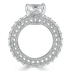 Eternity Cushion Cut Engagement Ring