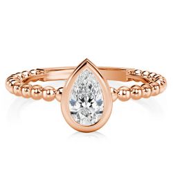 Rose Gold Pear Cut Engagement Ring