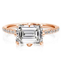Rose Golden Emerald Cut Engagement Ring