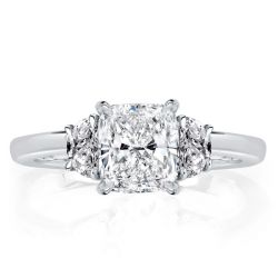 Three Stone Cushion Engagement Ring