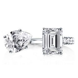 Pear & Emerald Cut Twin Ring