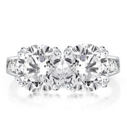 Double Prong Twin Stone Engagement Ring