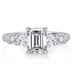 Five Stone Emerald Cut Engagement Ring