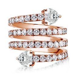 Rose Gold Multi Row Spiral Engagement Ring