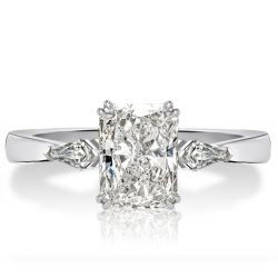 Three Stone Radiant Cut Engagement Ring Affordable Ring
