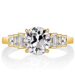 Italo Golden Seven Stone Round Cut Engagement Ring