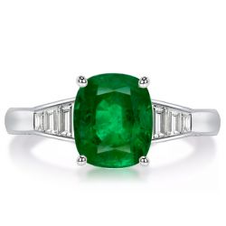Cushion Cut Emerald Green Engagement Ring Promise Ring