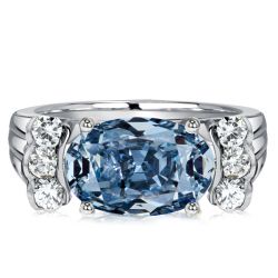 Italo Blue Topaz Oval Cut Engagement Ring For Women